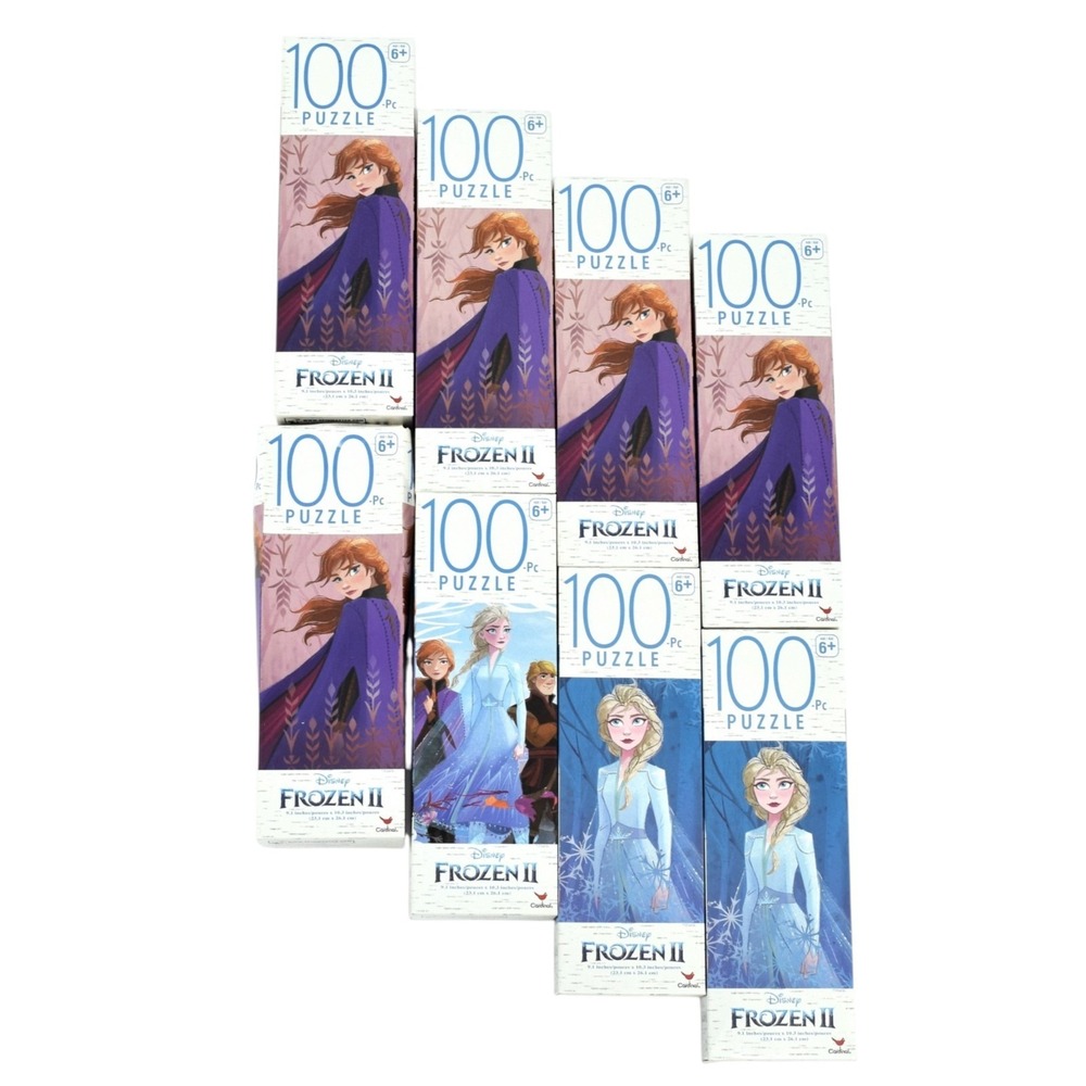 Disney Frozen II 100 Piece Jigsaw Puzzle 8 Box Lot Tower Elsa Anna Kristoff New
